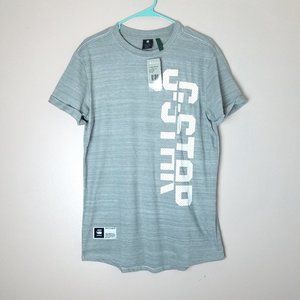 G-Star Raw Men's Lash Split Logo T-Shirt Gray Small S